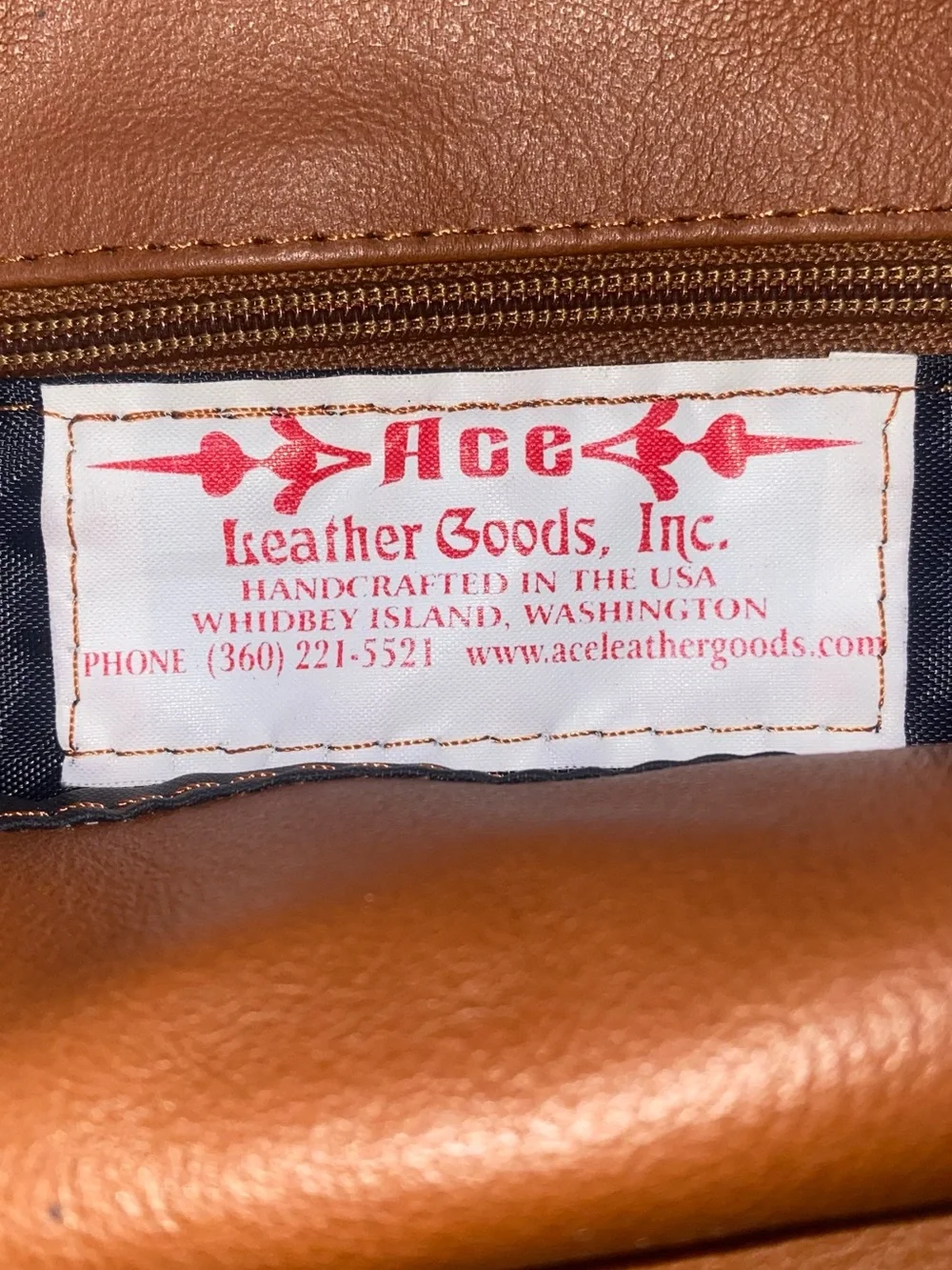 Ace Leather Goods Brown Leather Bag Briefcase - Handcrafted - laptop iPad carry